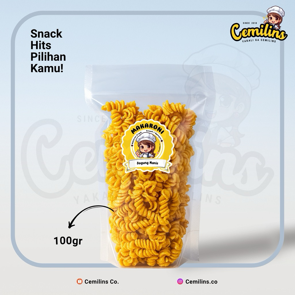 

Makaroni 100gr by Cemilins.co – Camilan Renyah, Enak, dan Bikin Nagih! Snack Cemilan Pedas