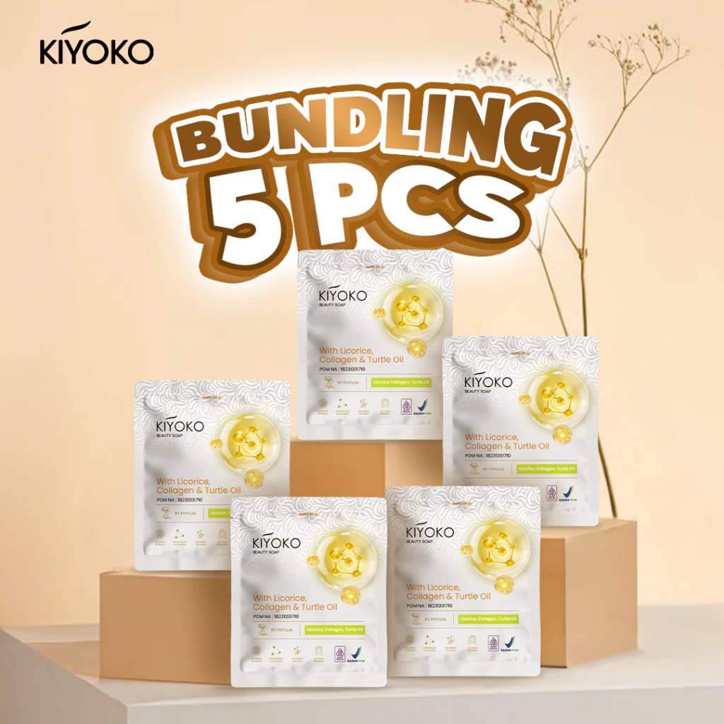 [FLASH SALE 5 PCS] Kiyoko - Sabun Wajah Kering, Sabun Wajah Kusam, Memutihkan & Cerahkan BPOM Resmi