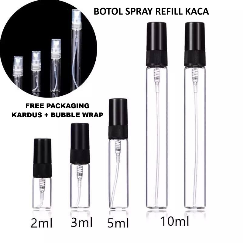 Botol parfum 3ml spray mini kaca travel size refill decant vial ulir