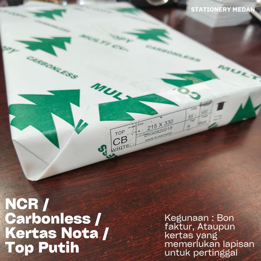 

Kertas Nota Faktur NCR Carbonless Paper Top Putih Multi ( 1 Rim )