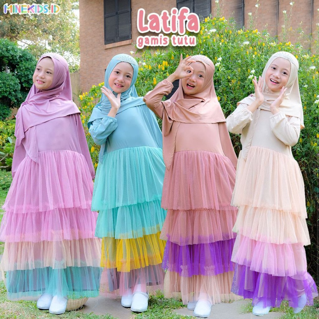 GAMIS ANAK PEREMPUAN LATIFA GAMIS TUTU BY MINEKIDS