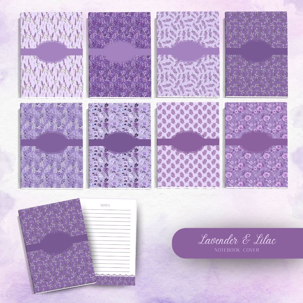 

Buku tulis custom / notebook custom Lavender series / buku tulis warna ungu