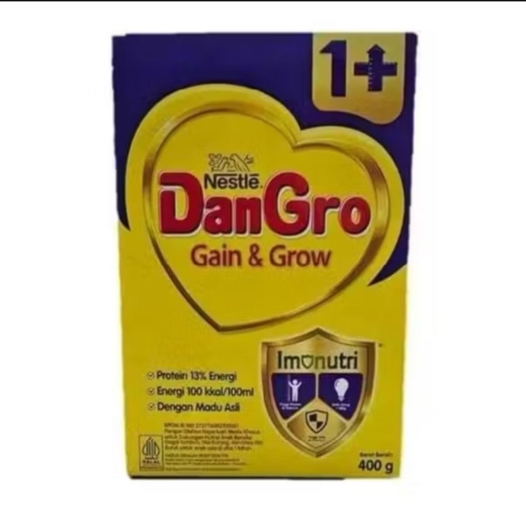 

Dangro Gain dan Grow 1+ susu untuk kejar tumbuh anak usia 1+ ukuran 400gr
