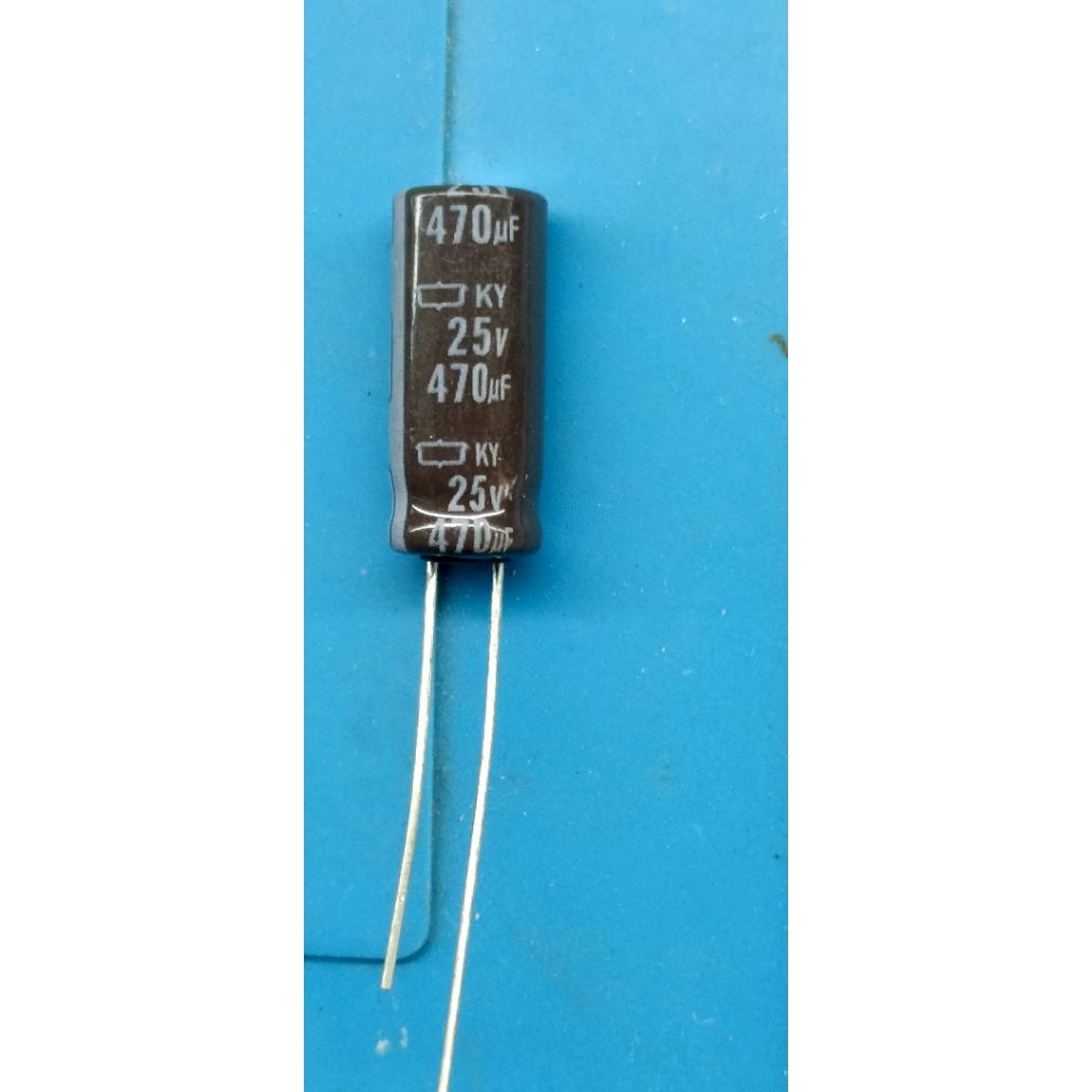 Elko 470uf 25V Diameter 8mm Capasitor elco 470uf 25V Coklat