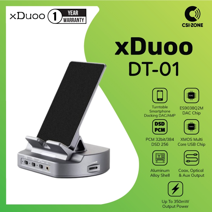 xDuoo DT-01 / DT 01 / DT01 ES9038Q2M Turntable Docking Smartphone DAC / Amplifier