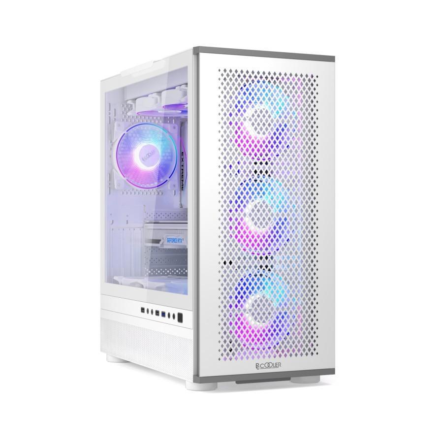 CASING PCCOOLER MASTER ME200 MESH WHITE WITH 3 FAN RGB
