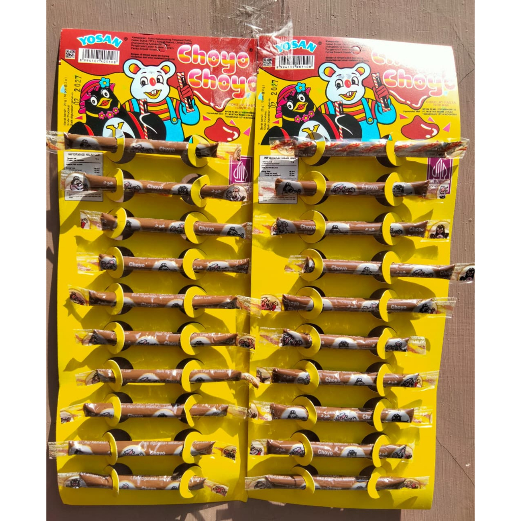 

(4 lembar = 40 pcs) CHOYO MINI STIK COKLAT JADUL bisa di ecer 500