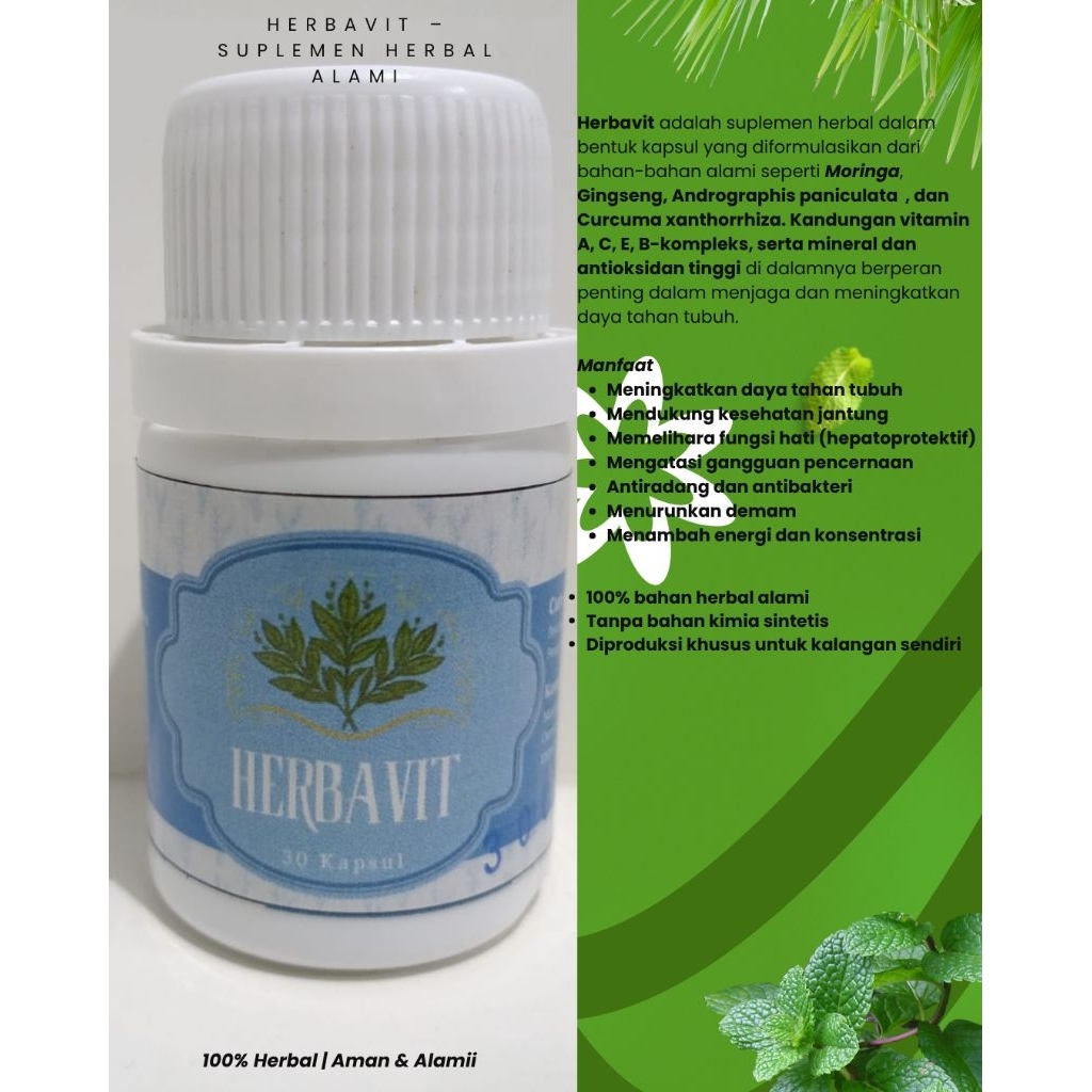 

HERBAVIT - Suplemen Herbal Daya Tahan Tubuh