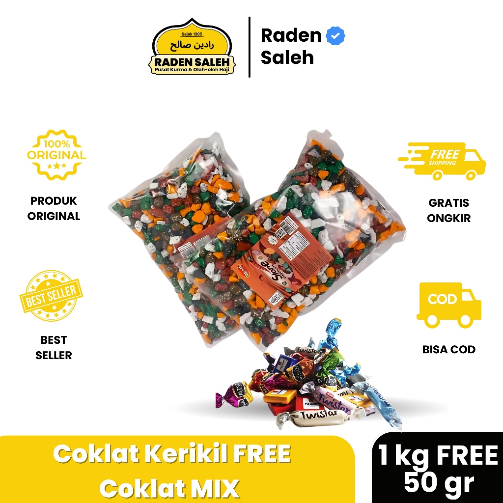 

Coklat Kerikil | Permen Coklat Arab Batu 1 kg FREE 50 gr Coklat MIX Turky Original