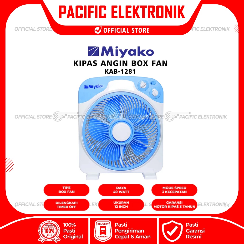 Kipas Angin Kotak / Box Fan Miyako KAB-1281 (KAB 1281)