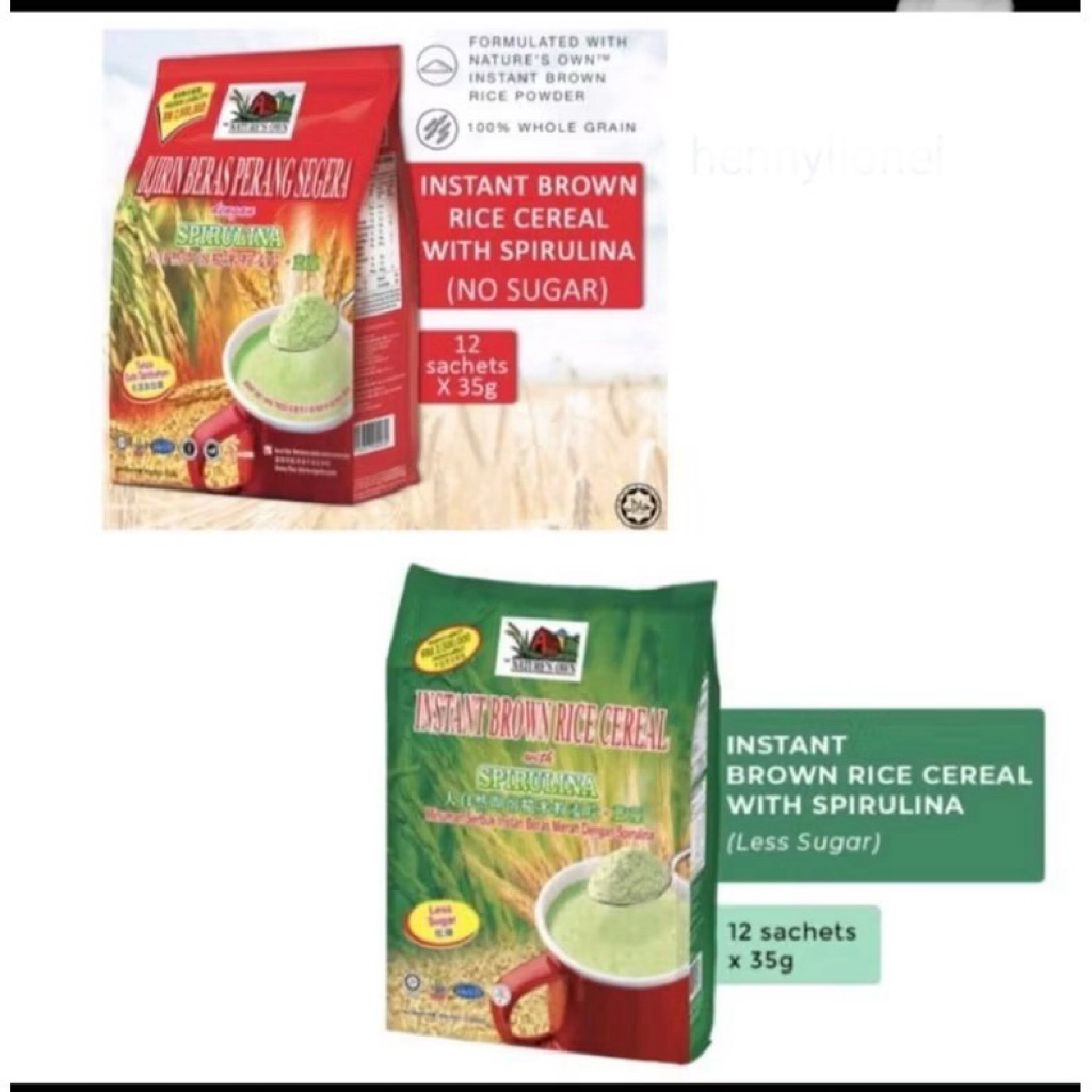 

Nature's Own brown rice instant cereal with Spirulina