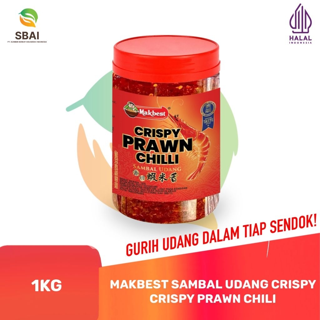 

Makbest Sambal Udang Crispy 1kg Pedas, Halal, Gurih, Tahan Lama