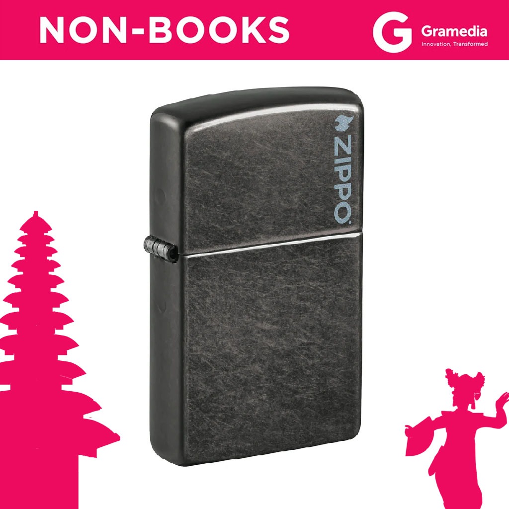 Gramedia Bali - Korek Zippo -ZIPPO 28378ZL CLASSIC GREY WLOGO