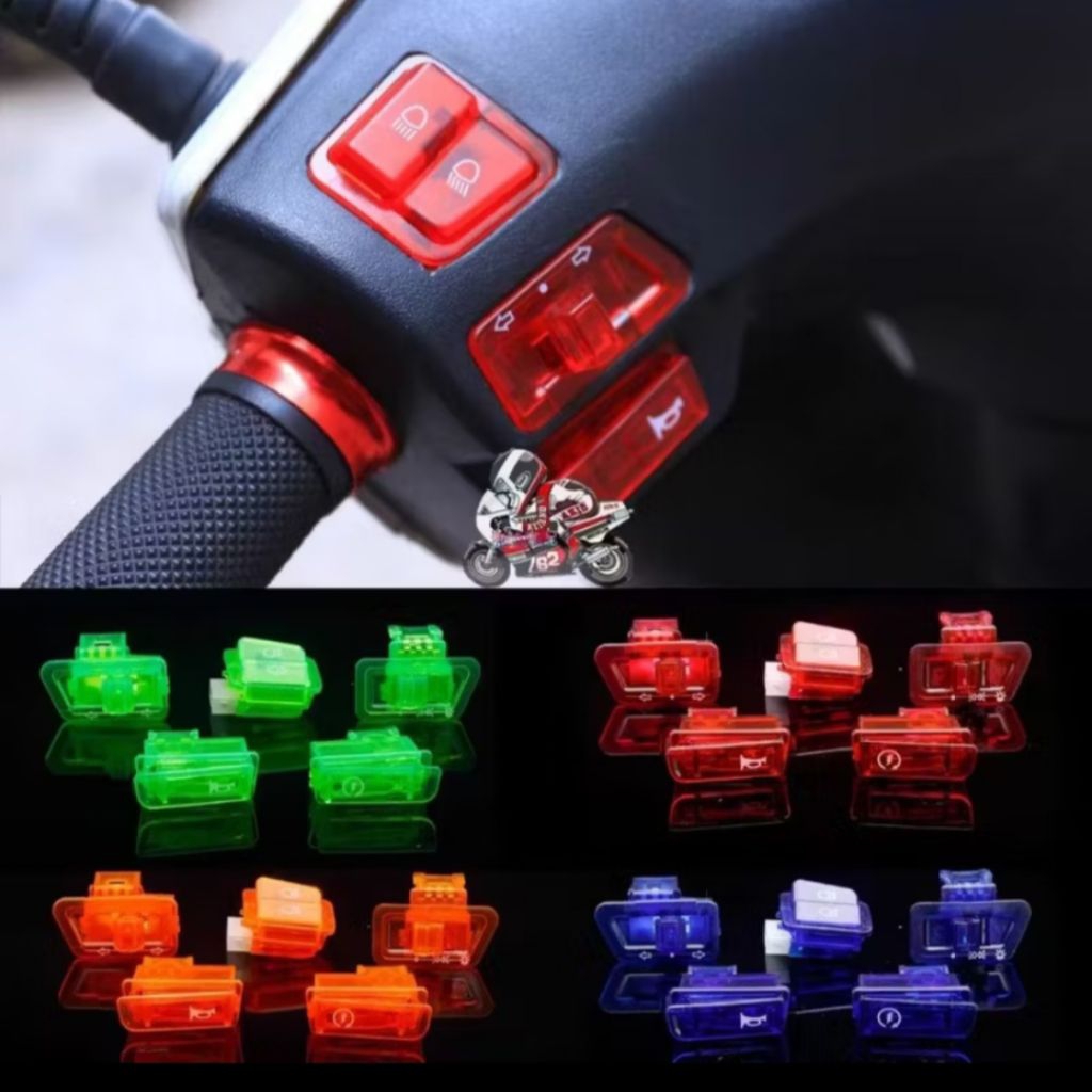 SAKLAR LAMPU BEAT KARBU, SAKLAR LAMPU MODEL TRANSPARAN BEAT KARBU 1 SET 5 PCS.