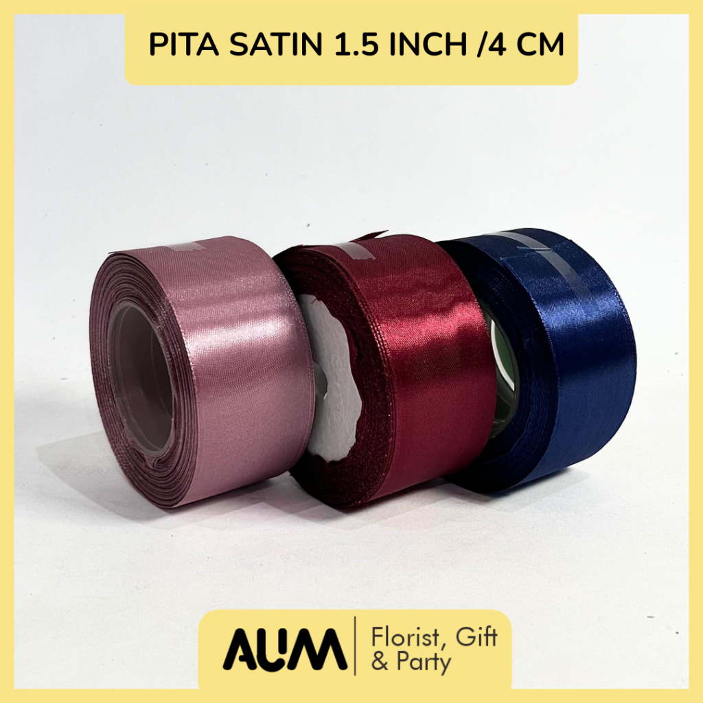 

PITA SATIN 4CM Maroon Navy Pita Satin 1 1/2 Inch Panjang 20 Yard