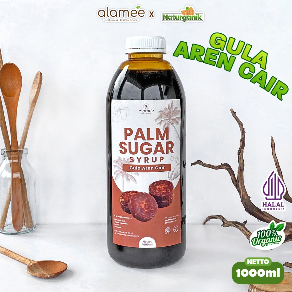 

ALAMEE Gula Aren Cair Syrup Palm Sugar Organic Liquid Organik Brown Sirup Natural 1Liter Naturganik