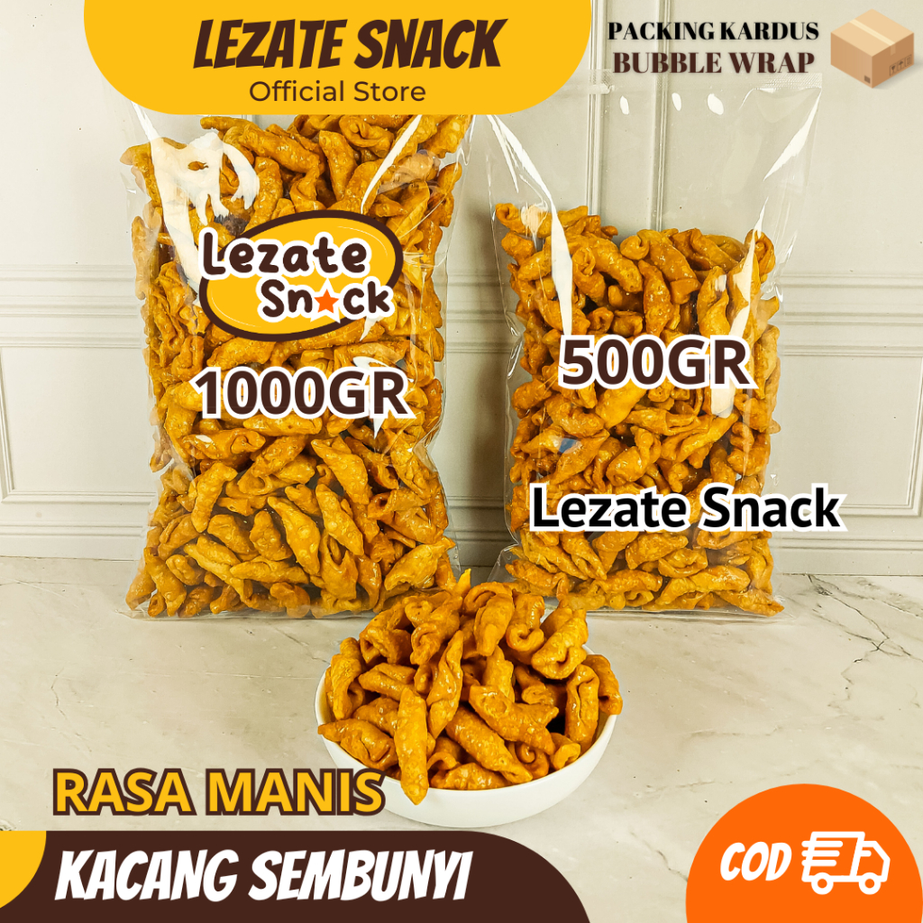 

Kacang Sembunyi Manis 1KG Renyah Enak Kiloan Murah / Kacang Umpet / Kacang Tanah Pedas Manis Lezate Snack LEZATE SNACK