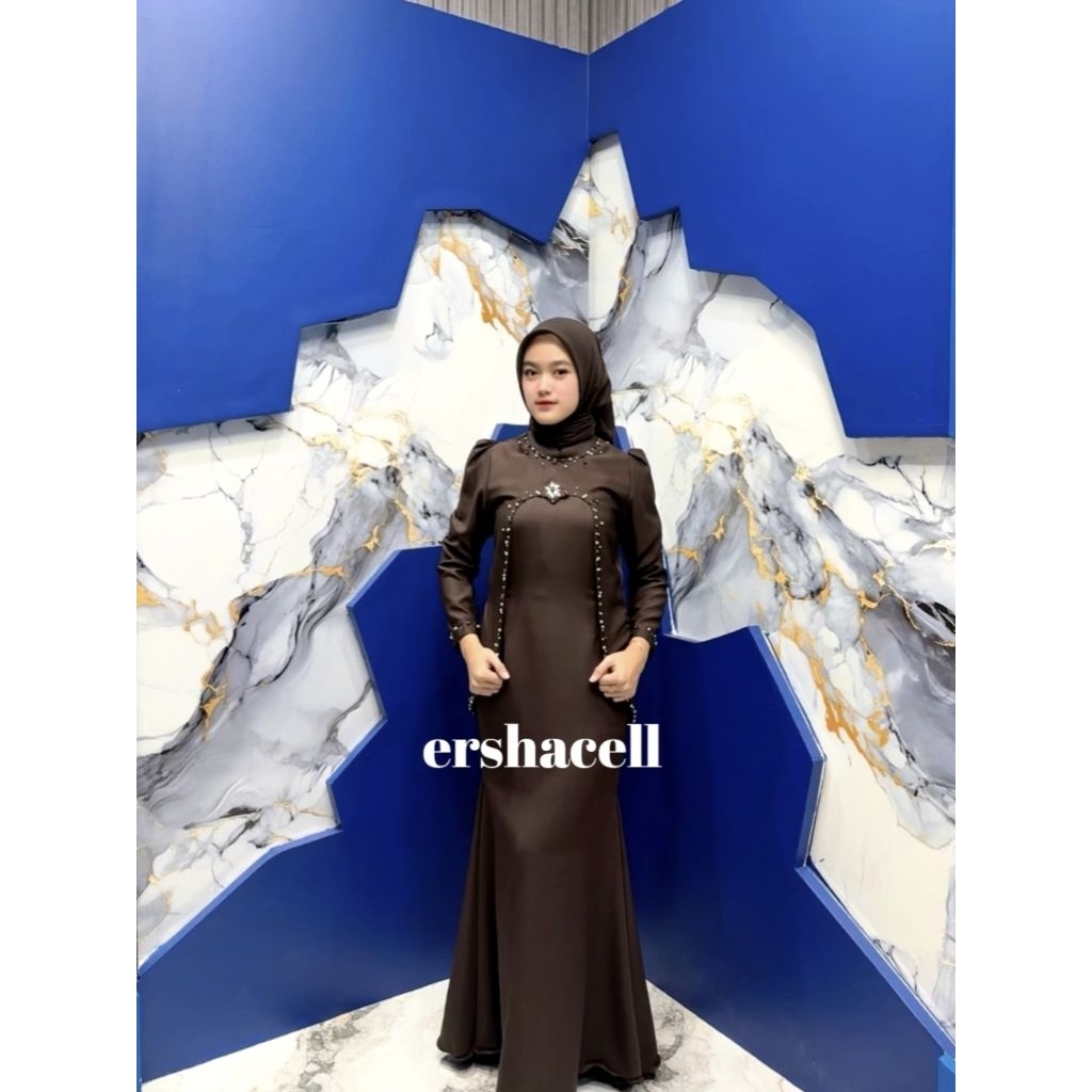 Dress Aletha simple model rok duyung simple mewah cocok untuk pesta kondangan lamaran