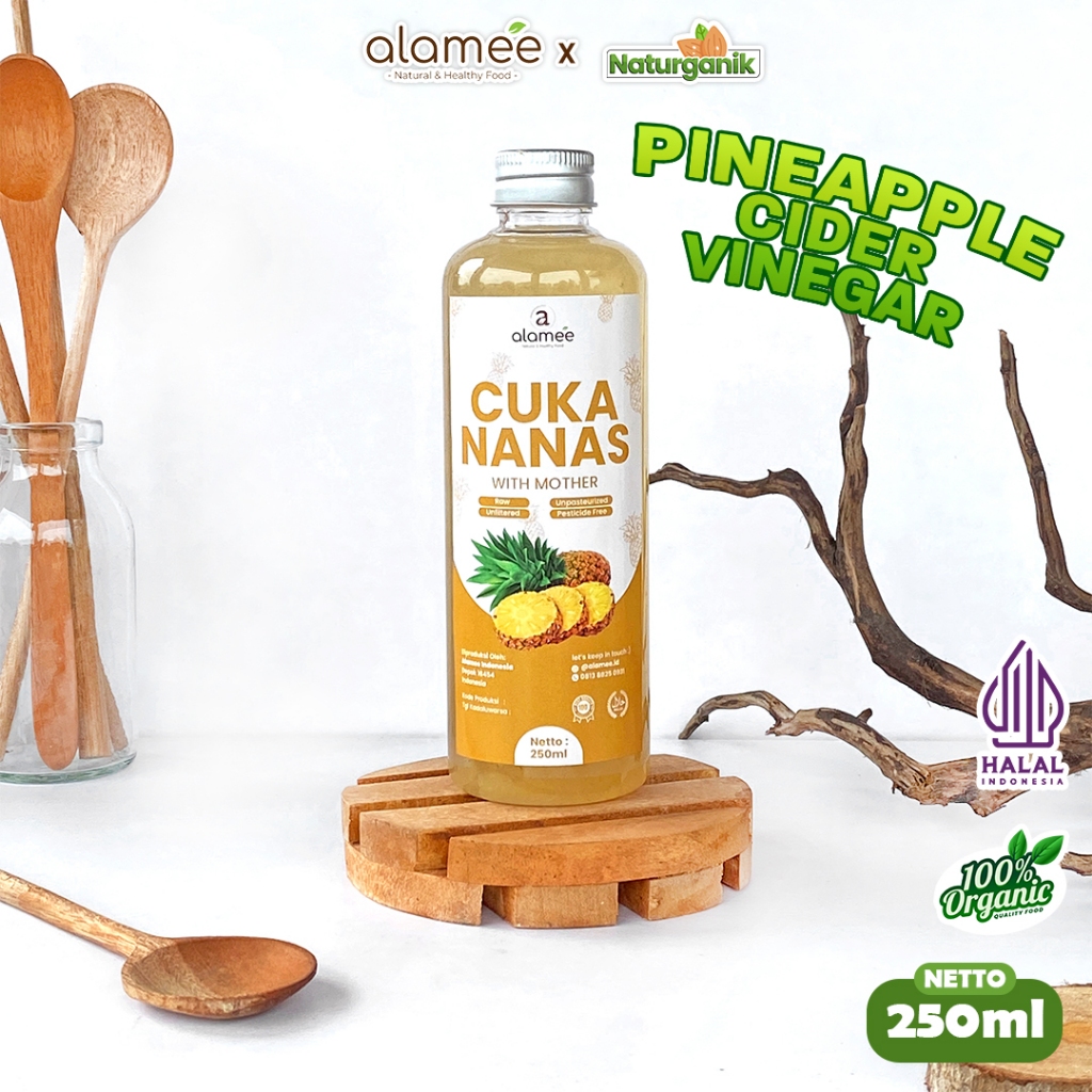 

ALAMEE Cuka Nanas Pineapple Cider Vinegar With Mother Original Organik 250ml Naturganik
