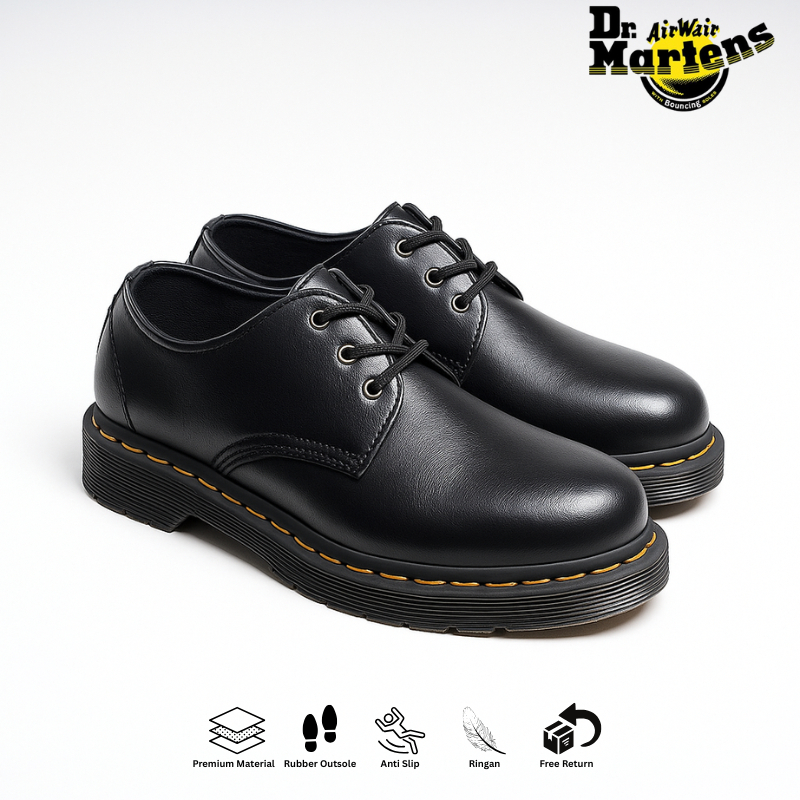 Sepatu Boots Dr. Martens 6 hole. Sepatu boots formal dokmar pendek untuk Pria dan Wanita.