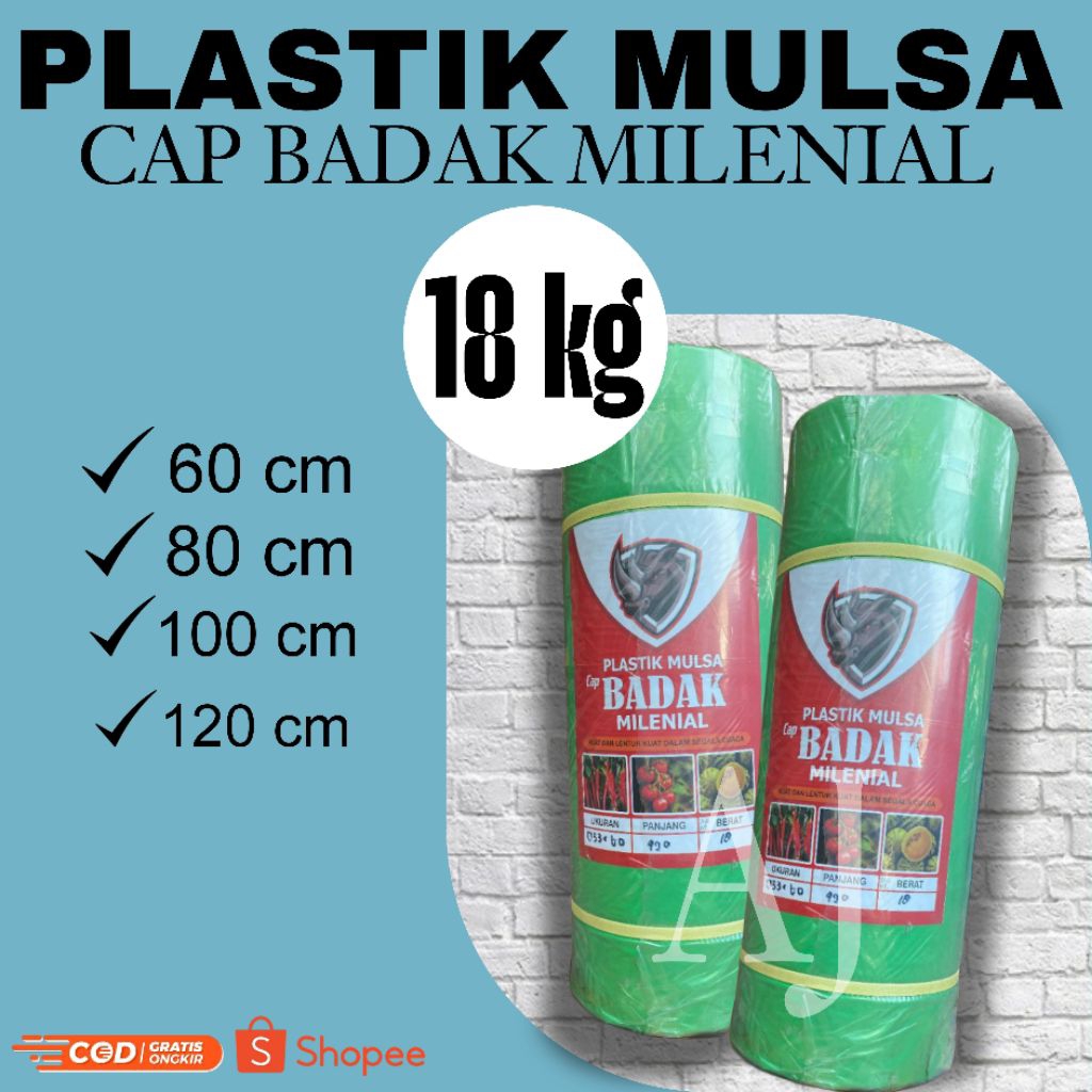 Plastik Mulsa | Plastik Pertanian Hitam Perak | 1 roll = 18kg | Merk BADAK MILENIAL
