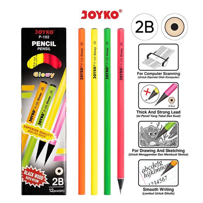 

PENCIL (PENSIL) JOYKO P-102 GLOWY 2B 12PCS