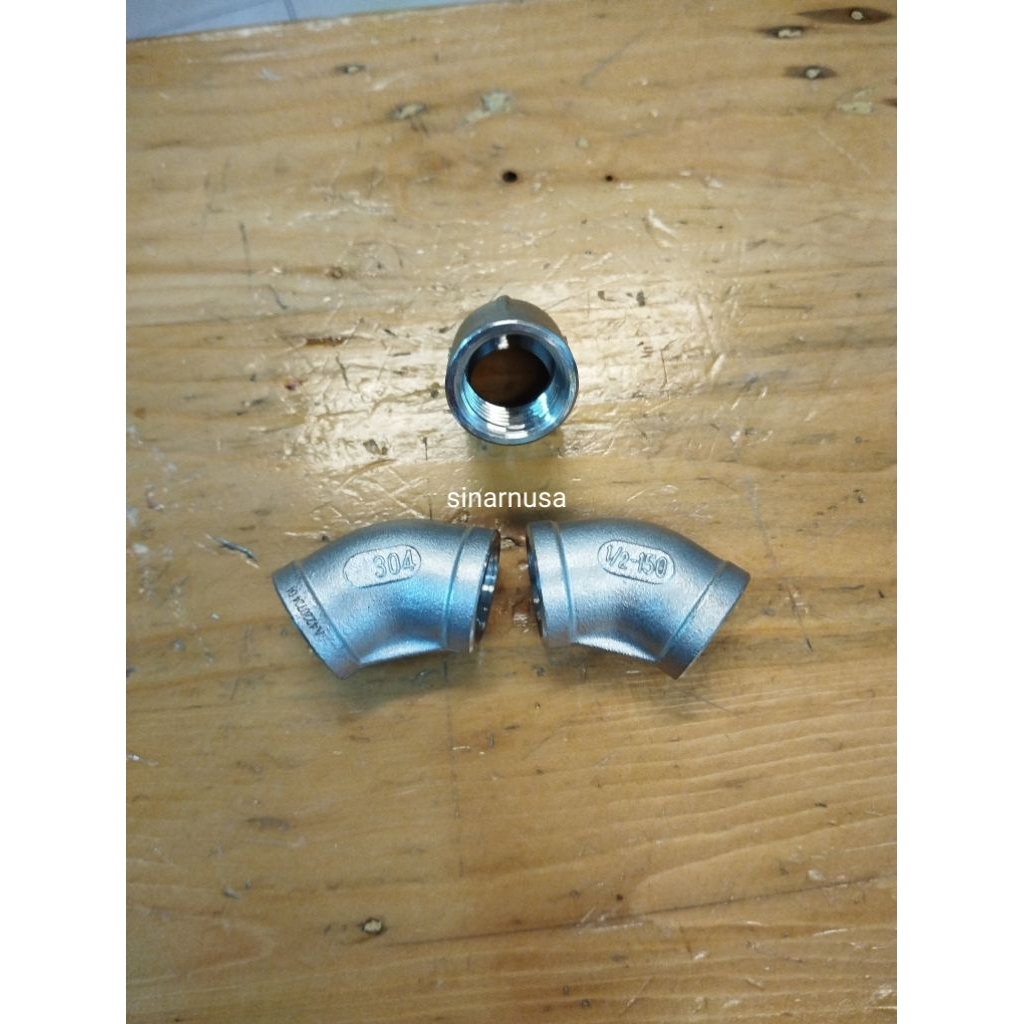 Elbow 45° Stainless 304 Drat 1/2" inchi DN 15