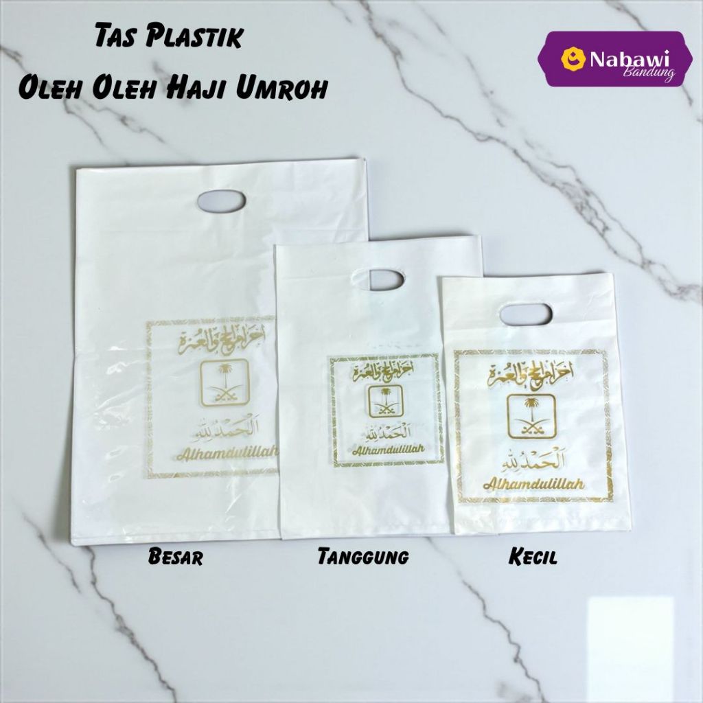 

Tas Haji Plastik Kecil / Tanggung / Besar / Tas Plastik Oleh Oleh Haji / Isi 20 Pcs Oleh Oleh Haji Umroh Nabawi Bandung