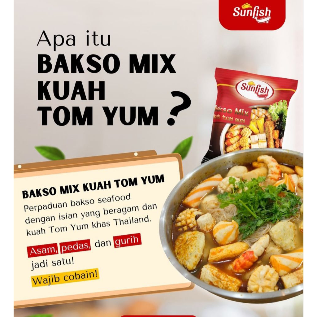

sunfish bakso mix kuah tomyum 500gr