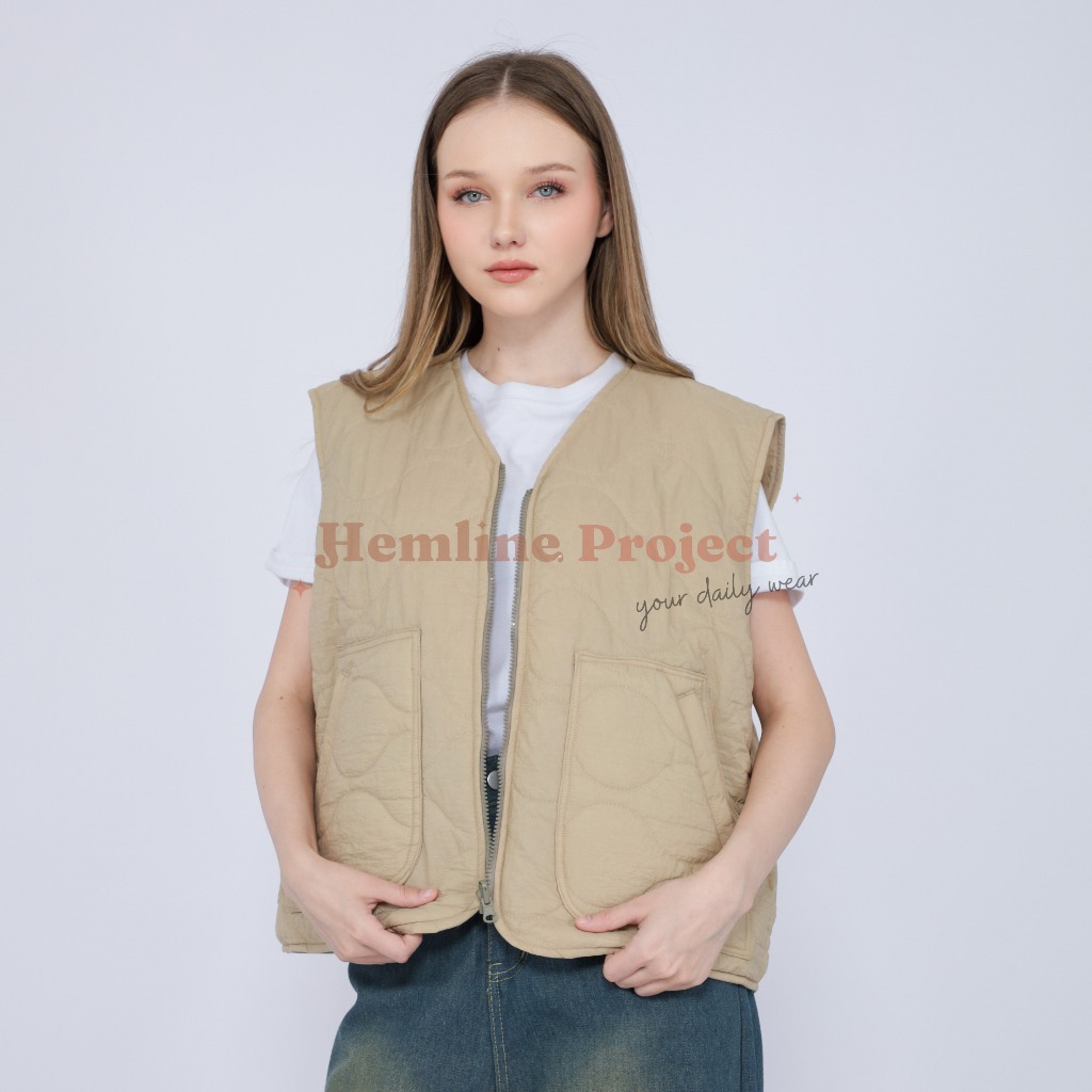 Mila Quilted Vest - Beige