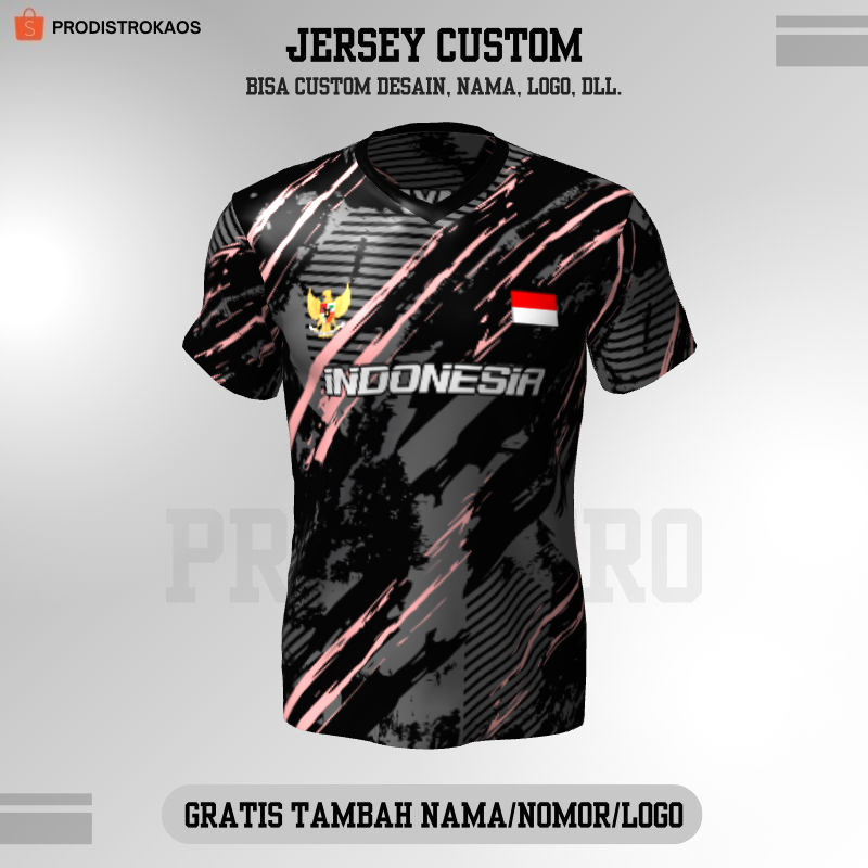 Kaos Jersey Futsal Hitam Abu Motif Abstrak 396 - Jersey Badminton Pingpong Lari Volly dll