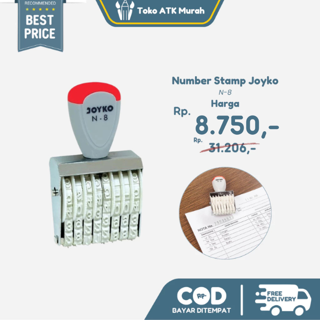 

Joyko Number Stamp / Cap Angka Nomor N-8