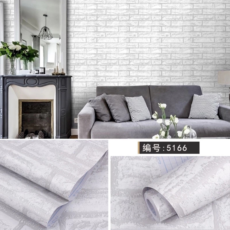 Wallpaper Dinding Bata Putih / Batako Wallpaper Stiker Terbaru Mewah dan tebal