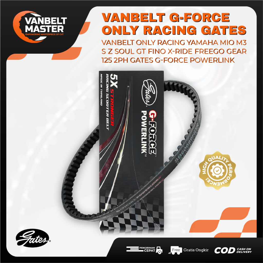 Gates G-Force Vanbelt V Belt Racing Mio M3 S Z Soul GT Fino Xride FreeGo Gear 125 2PH Powerlink