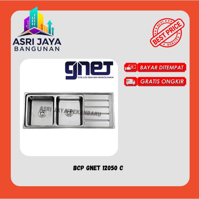 Bak Cuci Piring / BCP GNET  WDA 12050 C ( 2 Lubang + Sayap )