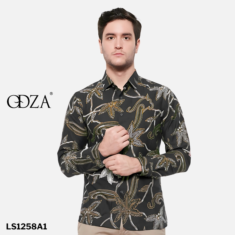 Odza Kemeja Batik Pria Baju Pria Lengan Panjang Kemeja Hem Modern Model Slimfit Mudai