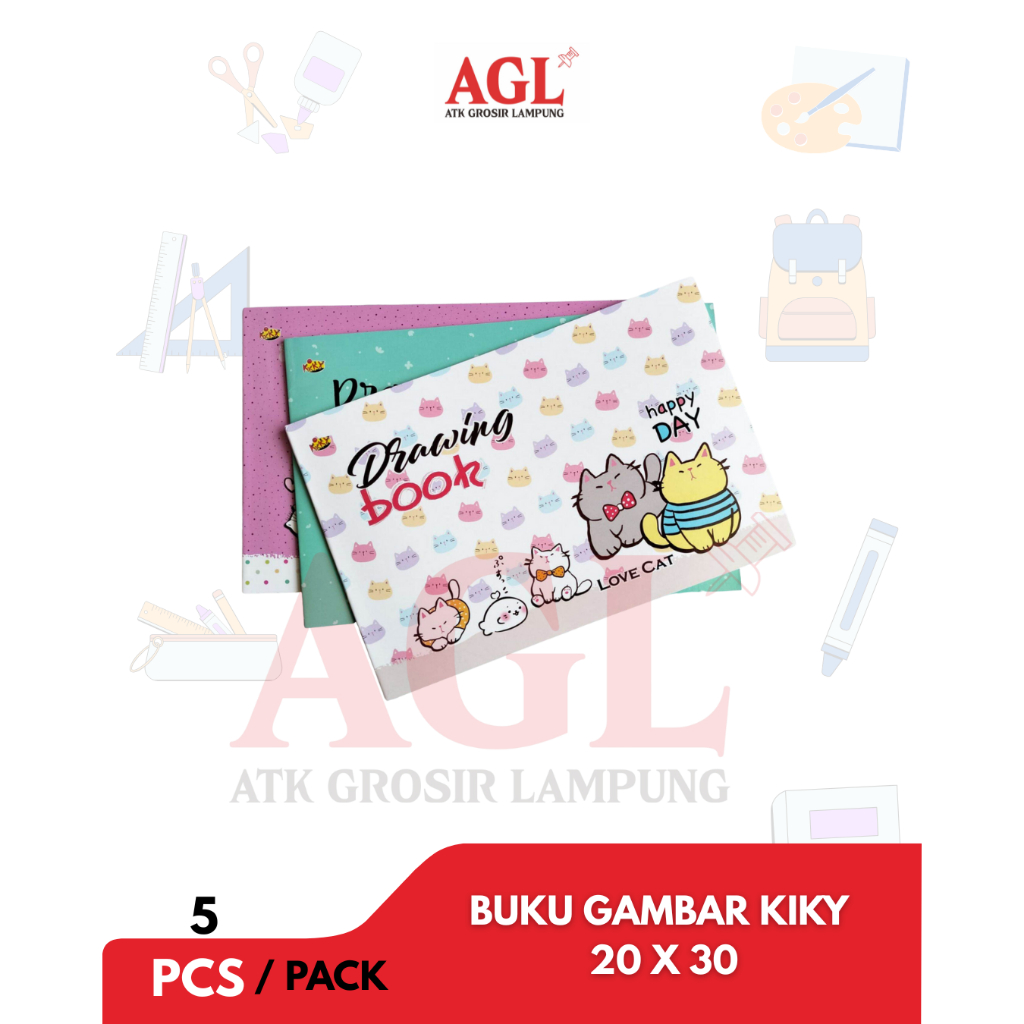 

KIKY - (5pcs) DRAWING BOOK KIKY / BUKU GAMBAR KIKY UKURAN 20X30 isi 5 buku/pack - Grosir