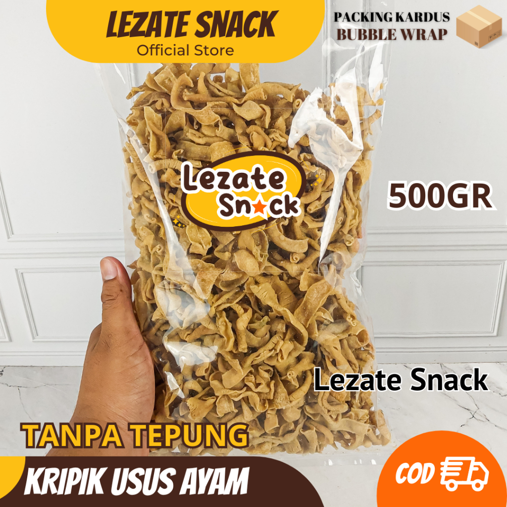 

Kripik Usus Ayam 500GR Premium Tanpa Tepung Kiloan Murah Enak Gurih Renyah / Keripik Usus Ayam Original Bumbu Kripsus Daun Jeruk SEDAP SNACK