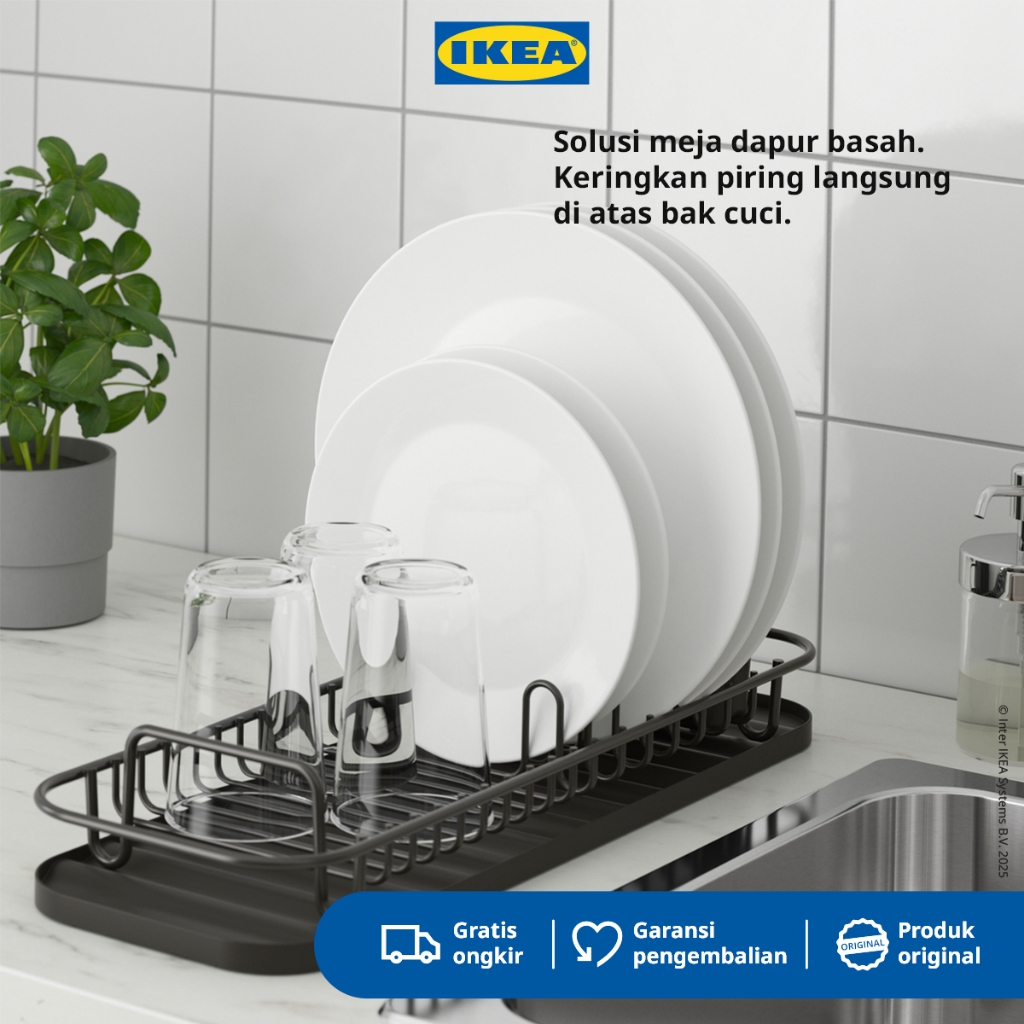 IKEA LILLHAVET Rak Piring Multifungsi Antrasit