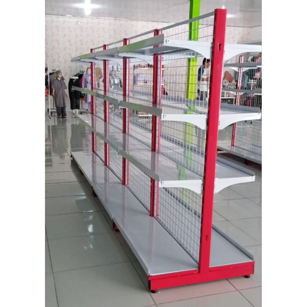 Rak gondola rak roko rak supermarket starting double tinggi 150 sap 5