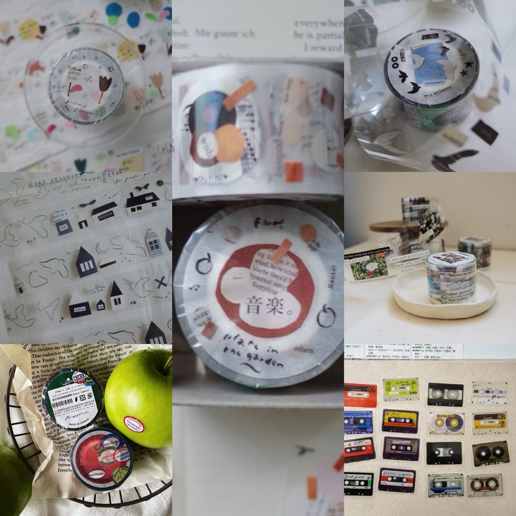 

Mr. Eggplants PET Tape - sugary flowers / plate in the garden / cyan birds / homing back / monolog / fruit labels / mixtape