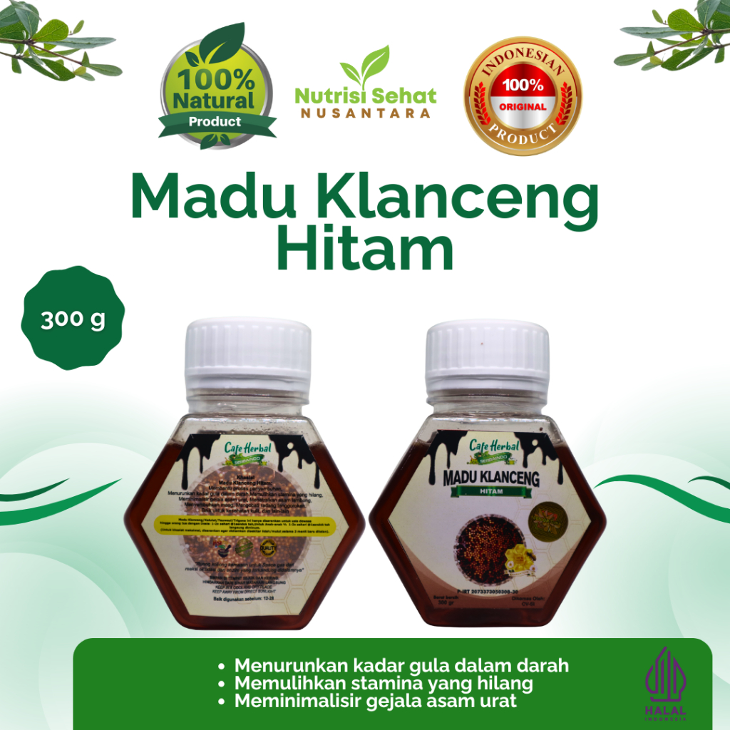 

Madu Klanceng Hitam 300g - solusi alami untuk menjaga dan memulihkan kesehatan secara menyeluruh.