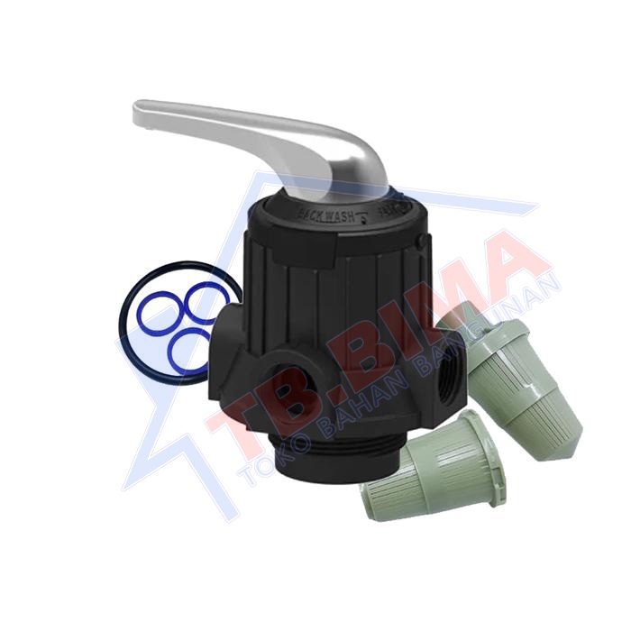 Kepala Tabung FRP Three Way Filter Air Pembersih Air