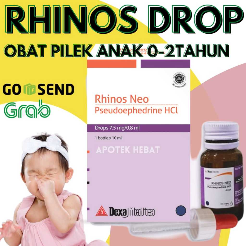 Rhinos Neo Drop Obat Pilek Anak Obat Pilek Bayi Obat Pilek Anak 0-2 tahun Obat Flu Anak 60 mL Obat H