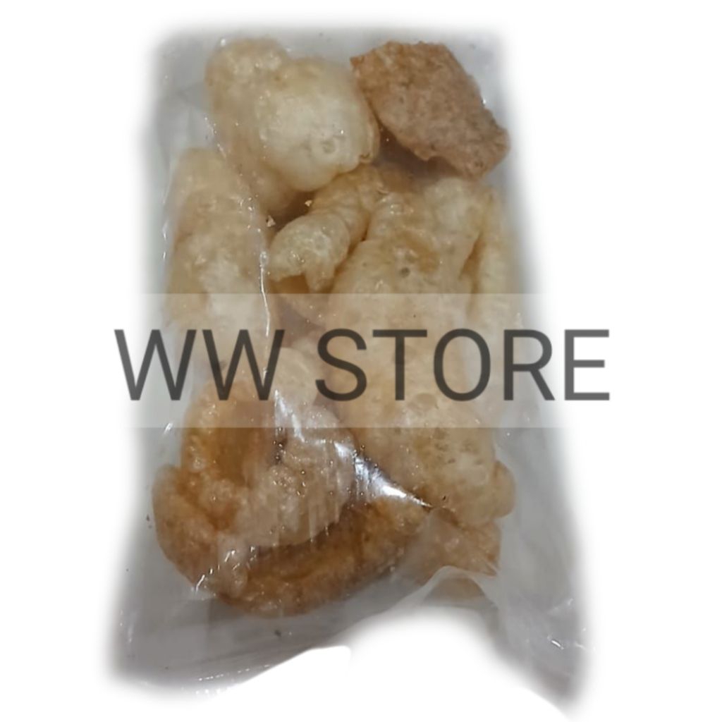 

Nonhalal! Rambak kulit babi bakphok bak phok siap makan ready to eat / untuk masak tauco homemade Medan