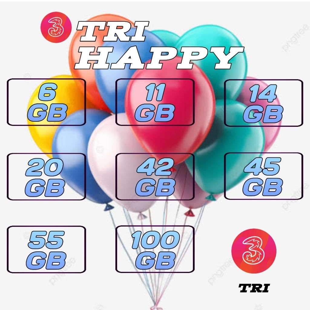 Kuota Happy Tri 100GB murah||promo kuota tri