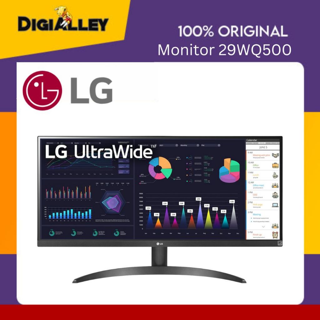 LED Monitor LG 29WQ500 UltraWide Full HD IPS HDR10 AMD FreeSync Monitor 29 Inch 29"