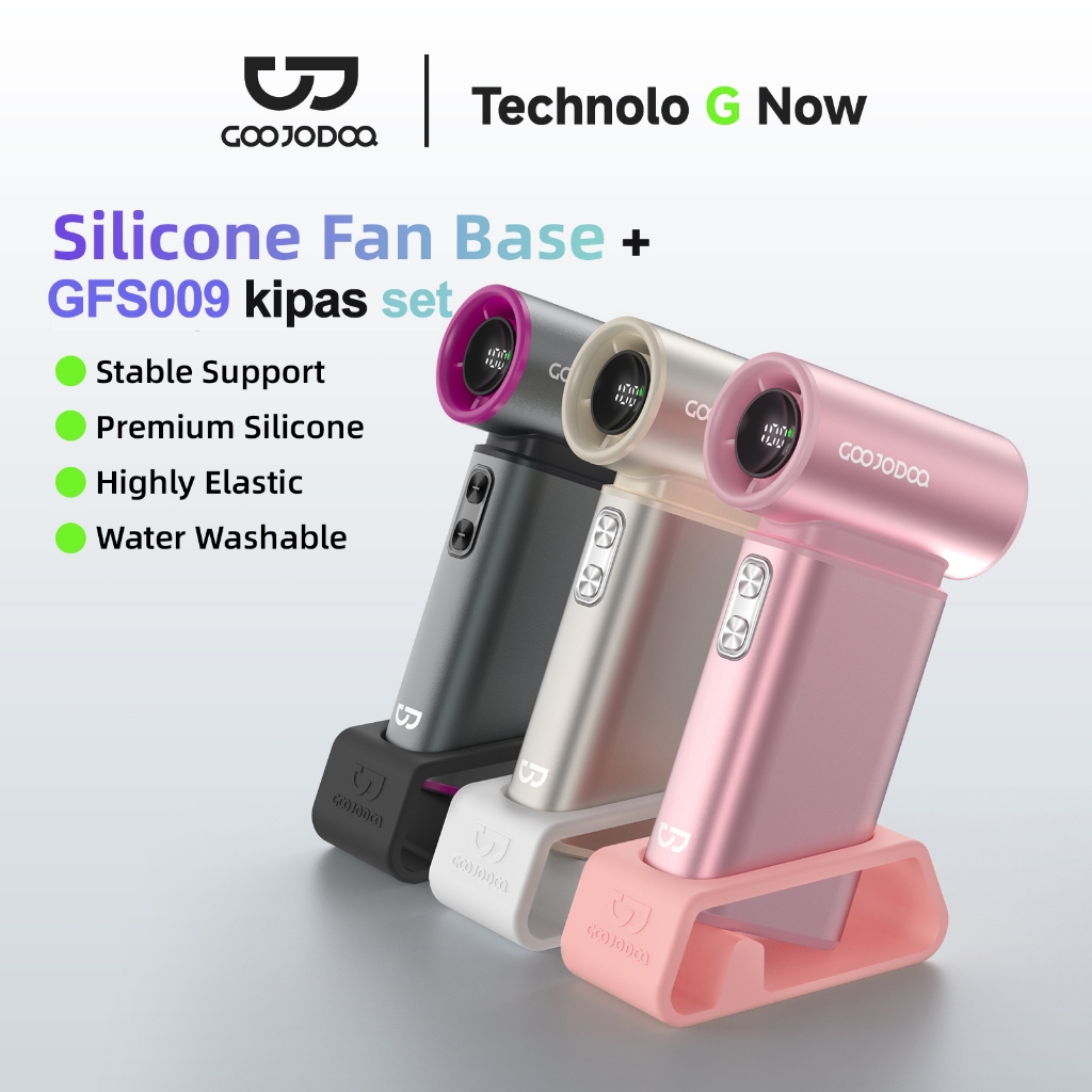 Goojodoq GFS009 kipas + Dasar Set Ultra High Speed ​​Kipas 3in1 100 Gear Wind kipas angin Digital Di