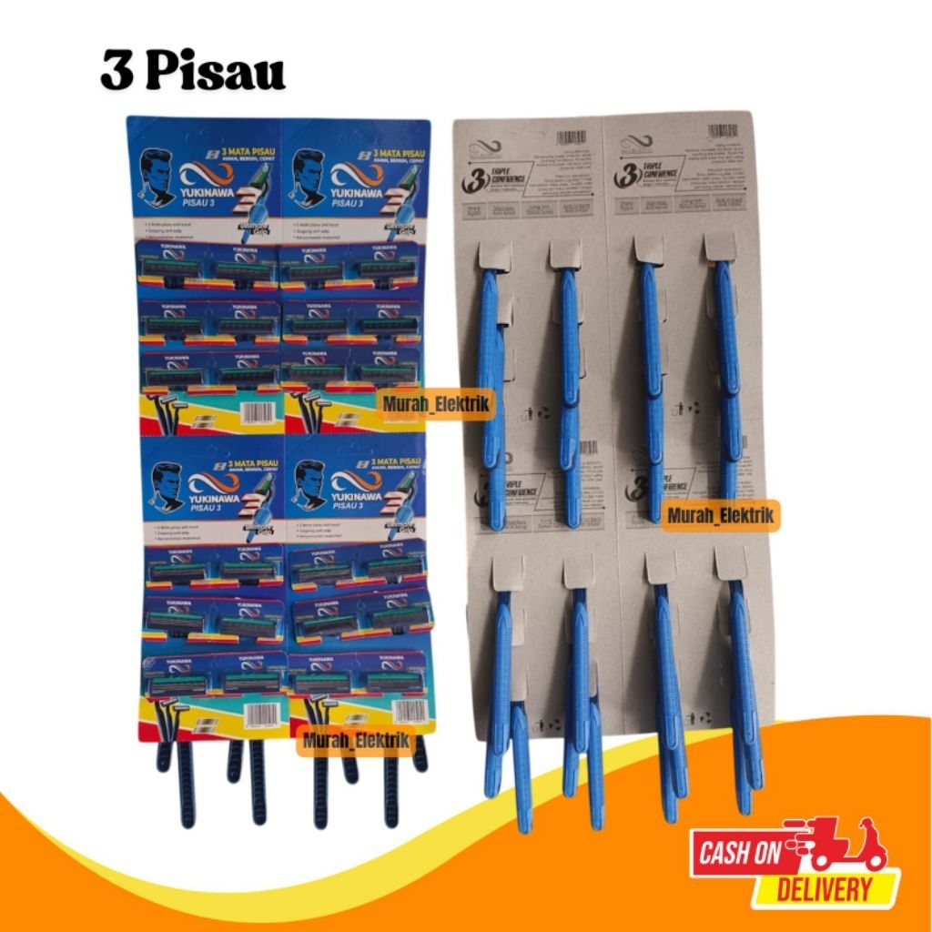 (Isi 24Pcs) Alat Cukur Kumis Pisau 2 / Cukuran Jenggot Mata Pisau 3