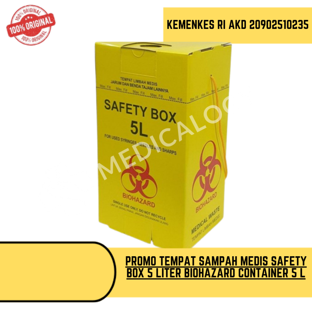 PROMO Tempat Sampah Medis Safety Box 5 Liter Biohazard Container 5 L